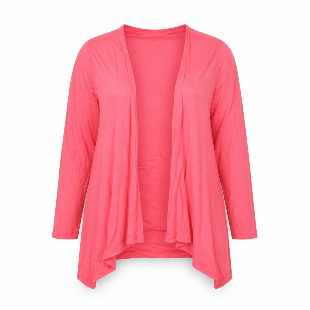 Front view of TG women’s pink jersey cardigan jumper, size UK 16