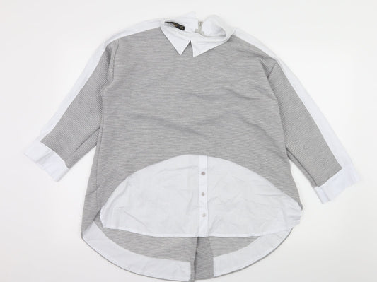 Bebe Plus Womens Grey   Basic Blouse Size L