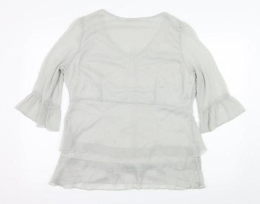 ANNE WEYBURN Womens Grey   Basic Blouse Size 20