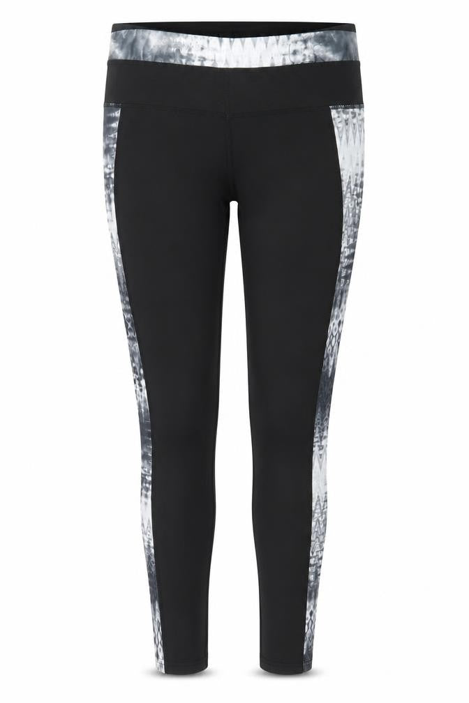 WORKOUT Womens Black Striped  Pedal Pusher Leggings Size 10 L28 in