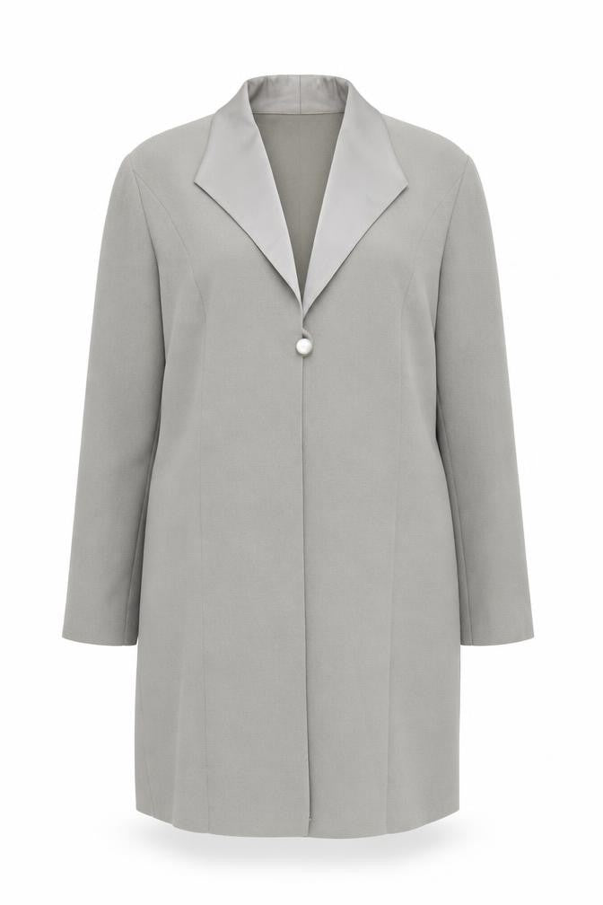 Front view of Frank Walder women’s beige jacket, size UK 12