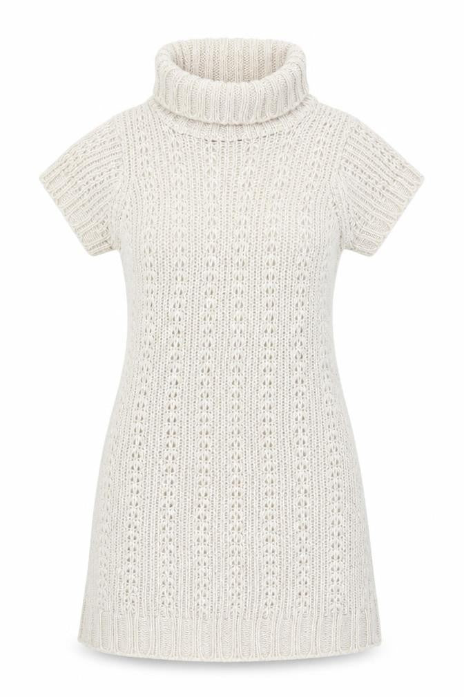 Front view of EVIE women’s beige jumper, size UK 14