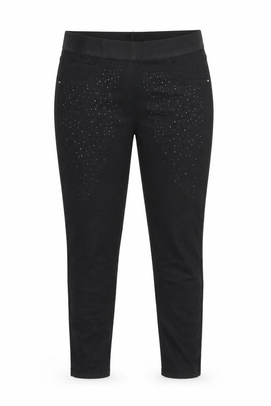Front view of George women’s black denim skinny jeans, size UK 10, 28-inch leg