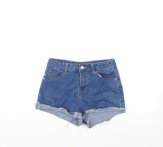 Preworn Womens Blue  Denim Cut-Off Shorts Size 26 in