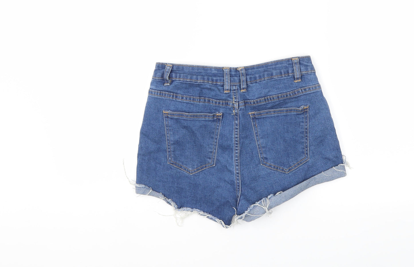 Preworn Womens Blue  Denim Cut-Off Shorts Size 26 in