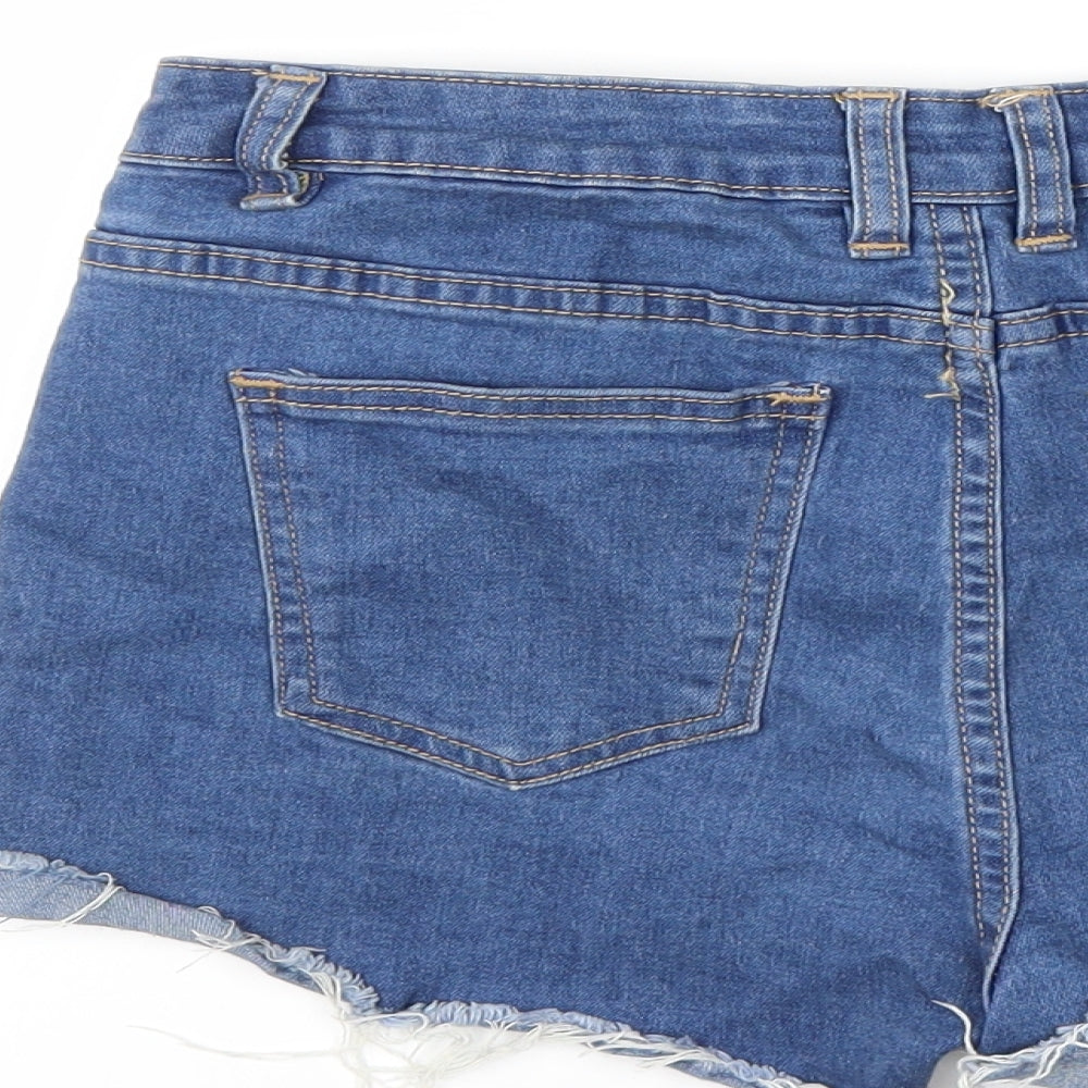 Preworn Womens Blue  Denim Cut-Off Shorts Size 26 in
