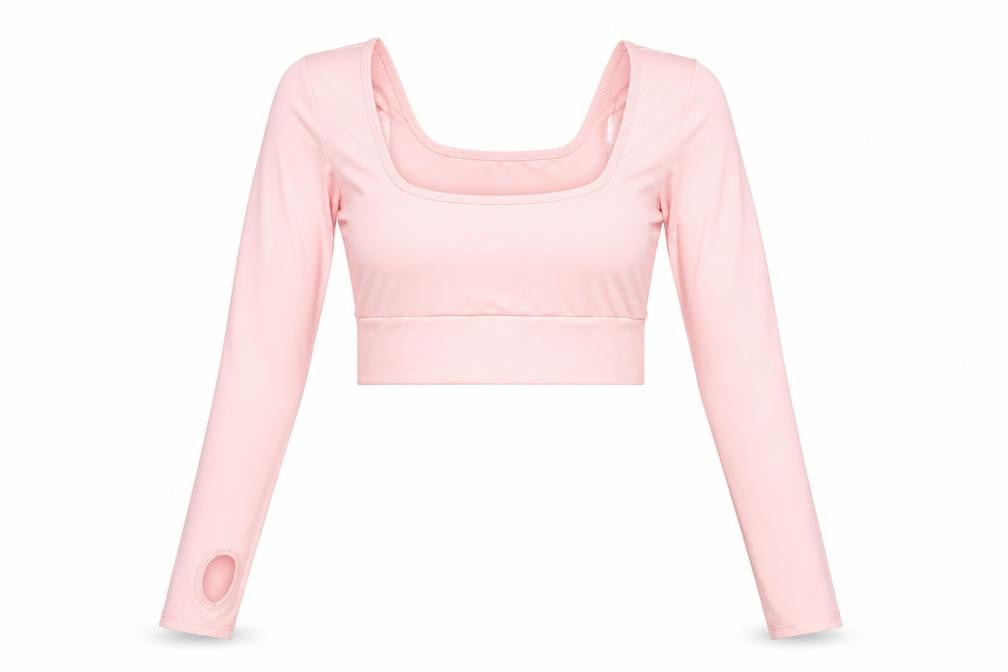 Front view of Preworn women’s pink basic t-shirt, size M