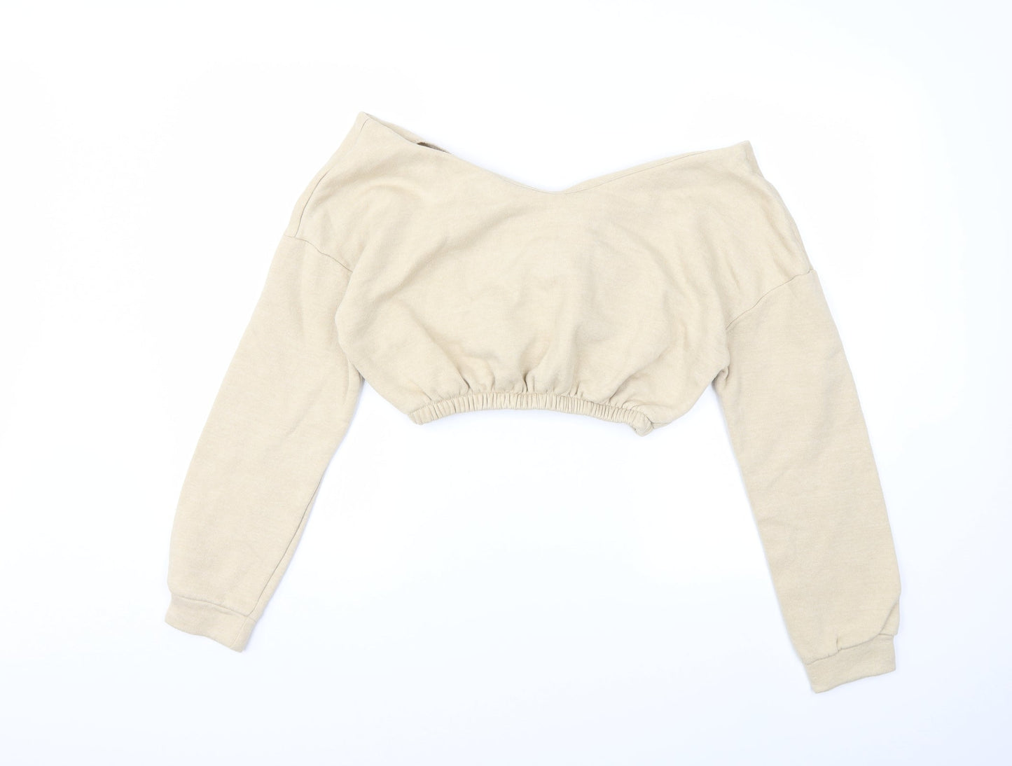 PRETTYLITTLETHING Womens Beige   Pullover Sweatshirt Size S