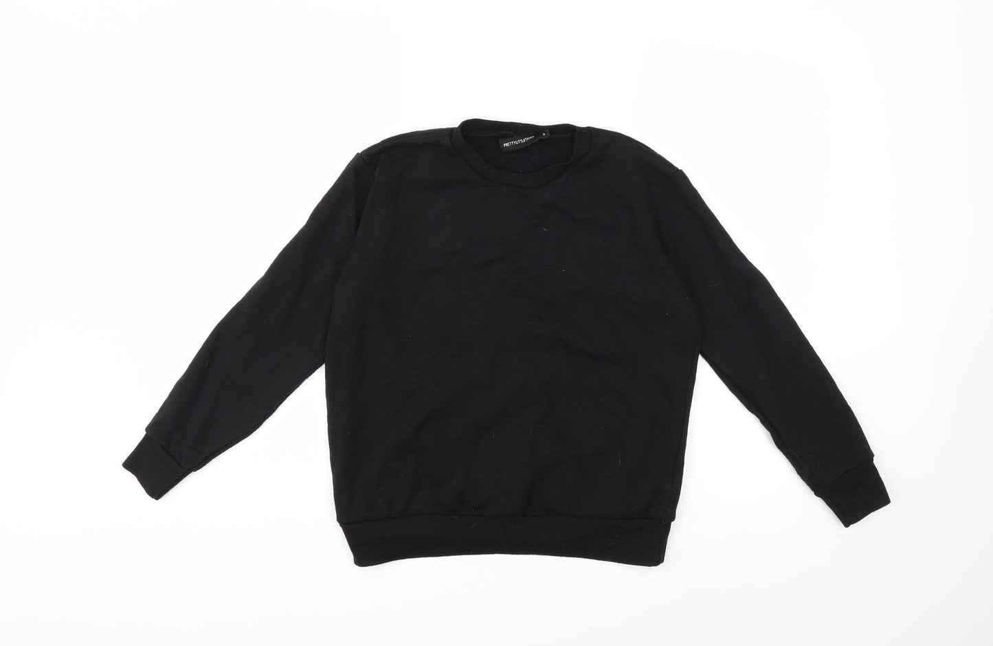 PRETTYLITTLETHING Womens Black   Pullover Sweatshirt Size S