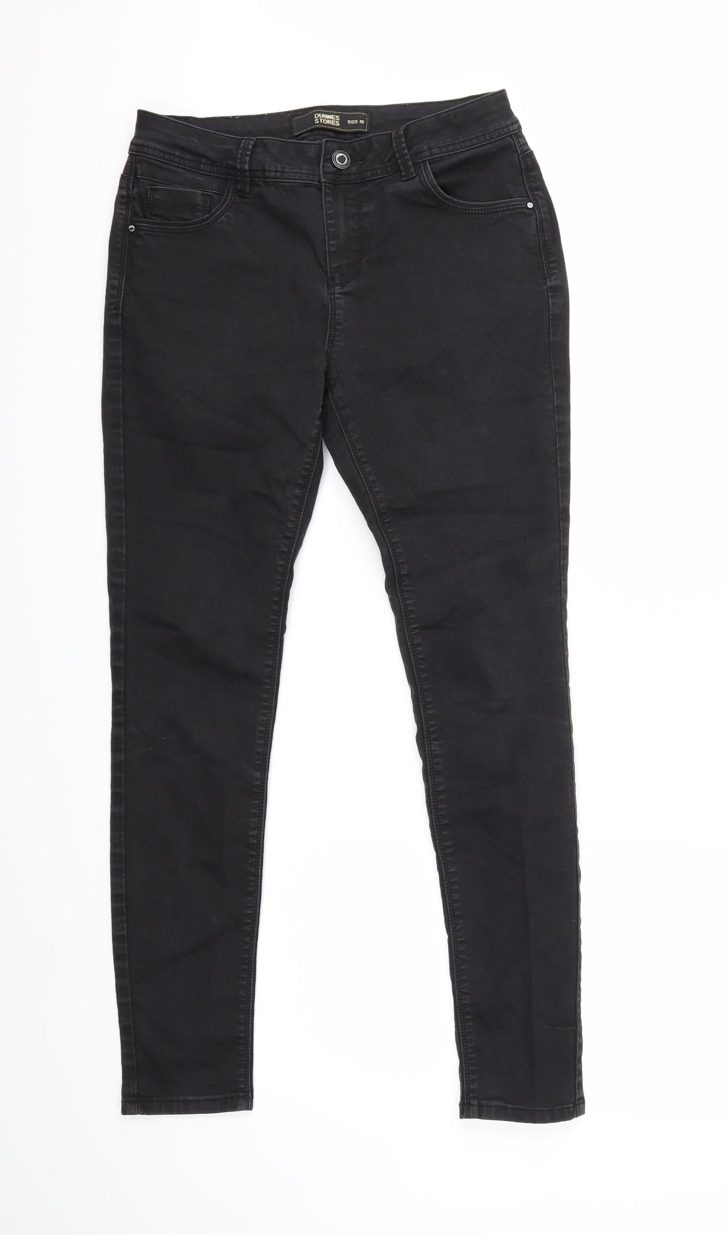 Dunnes Stores Womens Black  Denim Skinny Jeans Size 10 L28 in