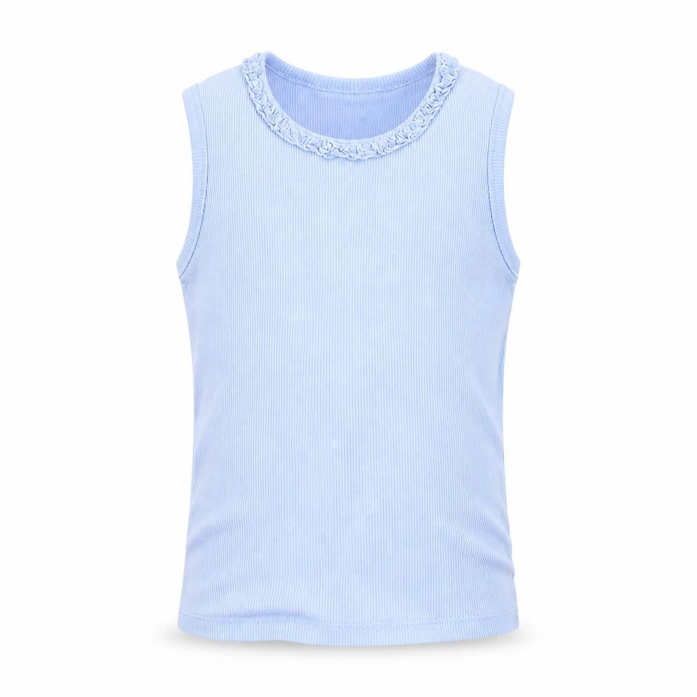 Front view of George girls’ blue basic t-shirt, size 6, years
