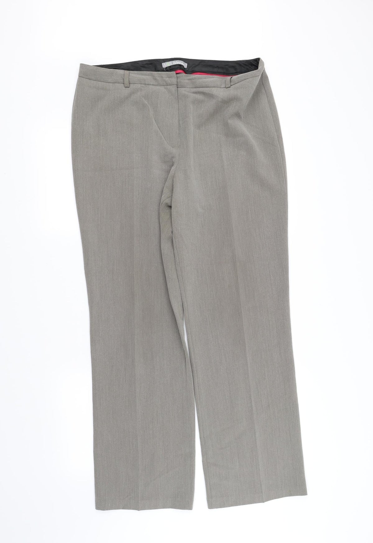 Additional front view of Marks & Spencer women’s grey trousers, size UK 14, 33-inch leg