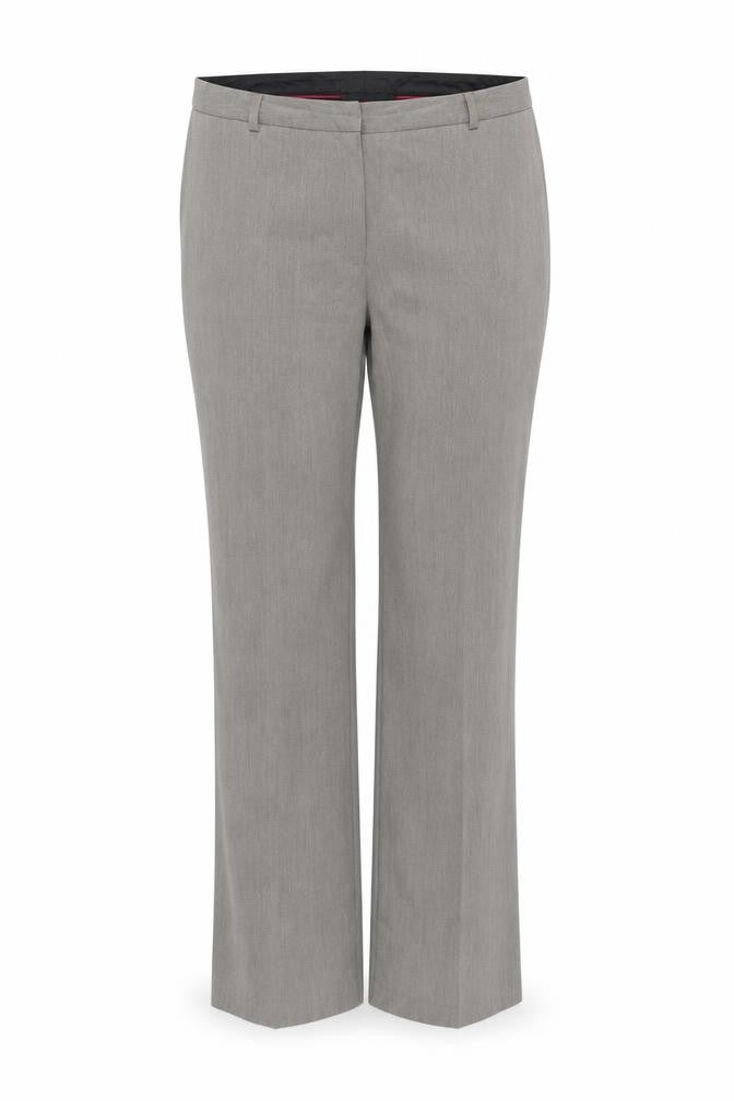 Front view of Marks & Spencer women’s grey trousers, size UK 14, 33-inch leg