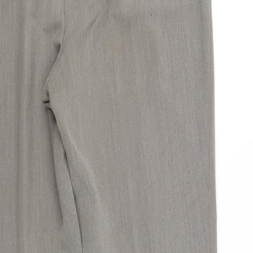 Brand and care label for Marks & Spencer women’s grey trousers, size UK 14, 33-inch leg