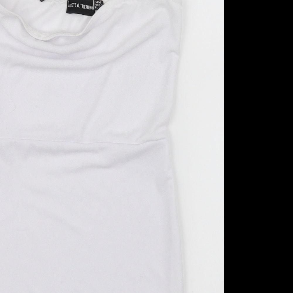 pretty littl thing Womens Yellow   Basic T-Shirt Size 6