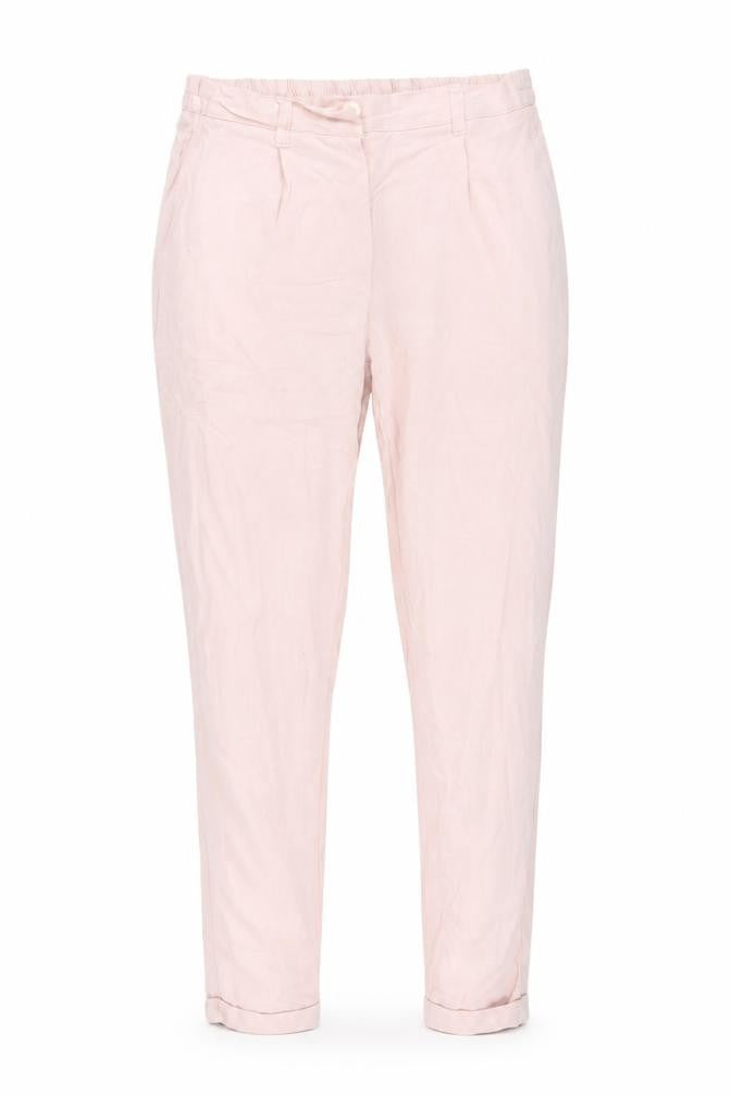 Front view of Preworn women’s pink trousers, size S, 25-inch leg