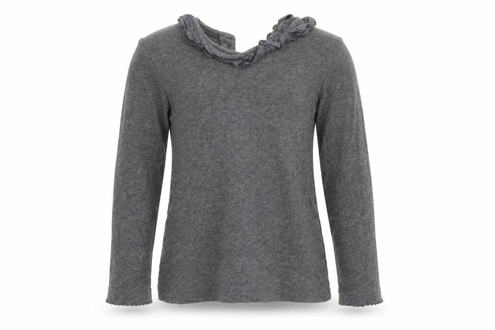 Front view of Next girls’ grey basic t-shirt, size 2-3, years