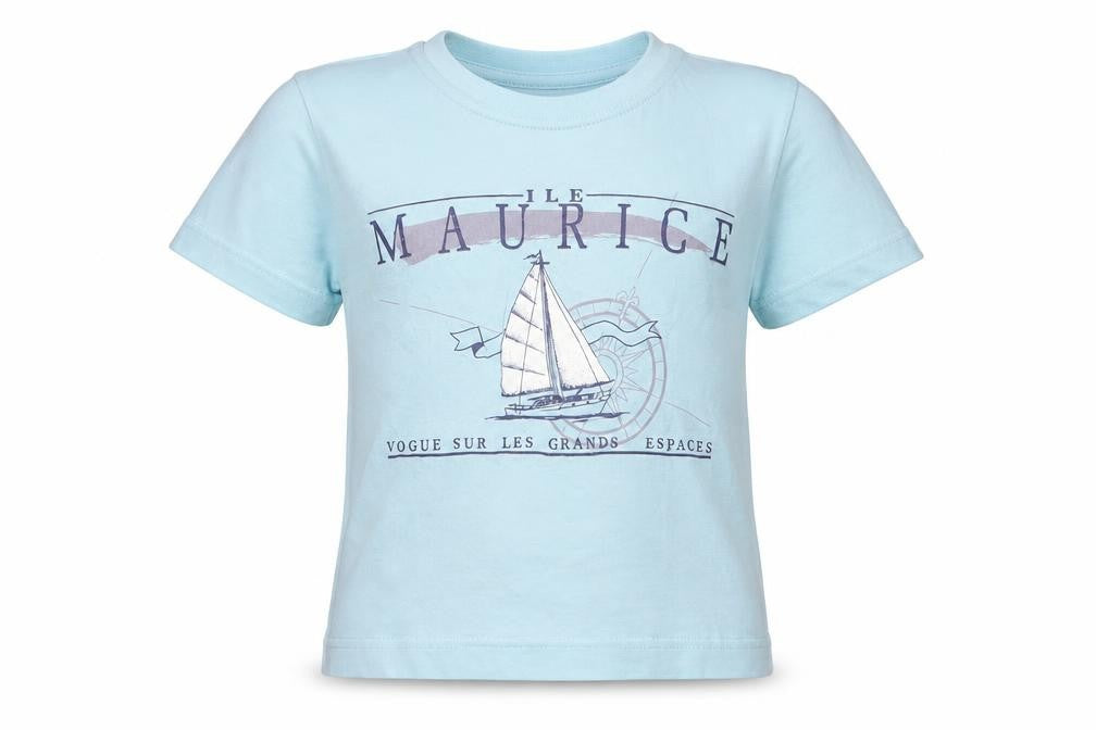 Front view of Citadel boys’ blue basic t-shirt, size 24, months