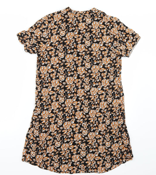 Papaya Womens Black Floral  A-Line  Size 10