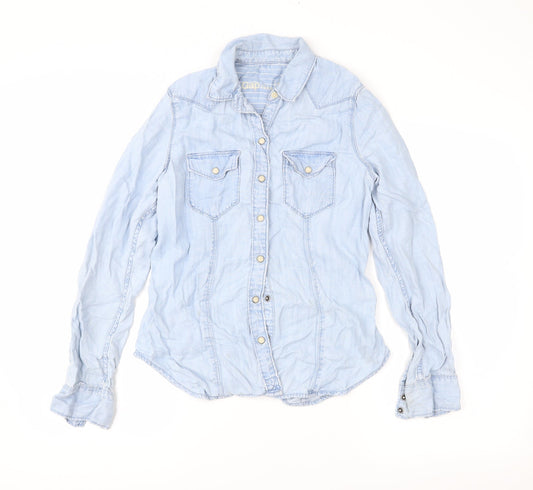 Gap Womens Blue  Denim Basic Button-Up Size 6