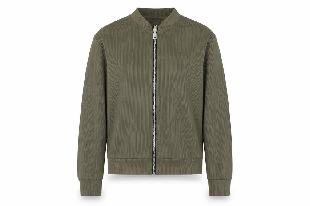 Front view of Boohoo women’s green jacket, size UK 8