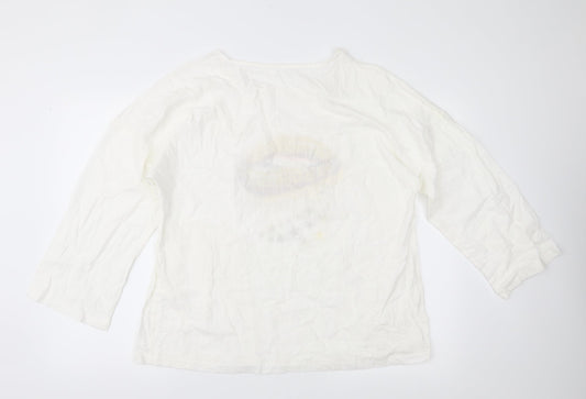 Preworn Womens White   Basic Blouse Size 2XL
