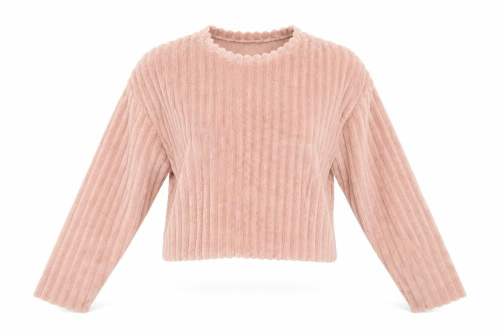 Zara Womens Pink  Fleece Pullover Sweatshirt Size M