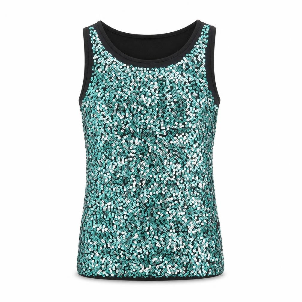 Front view of Candy Couture girls’ green basic t-shirt, size 12-13, years