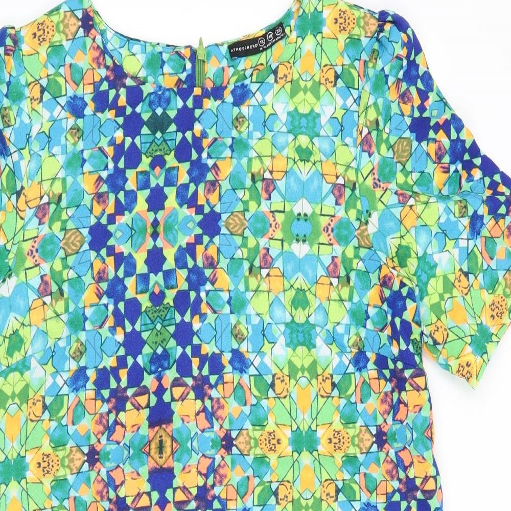 Atmosphere Womens Green Geometric  Shift  Size 12