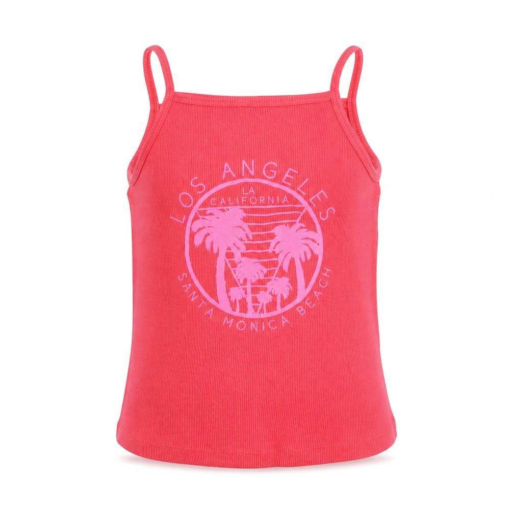 Front view of Candy Couture girls’ red basic t-shirt, size 9, years - los angeles