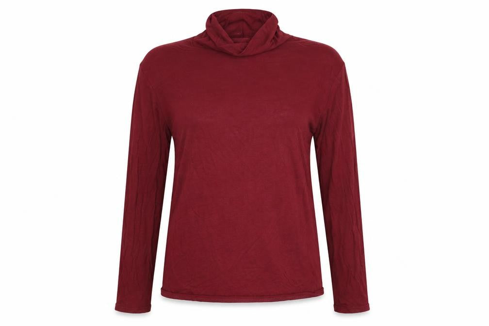 Front view of Oui women’s red pullover sweatshirt, size S
