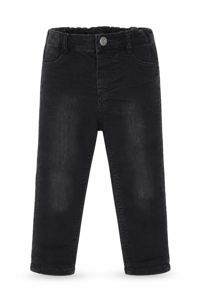Front view of H&M girls’ black cargo jeans, size 12-18, months