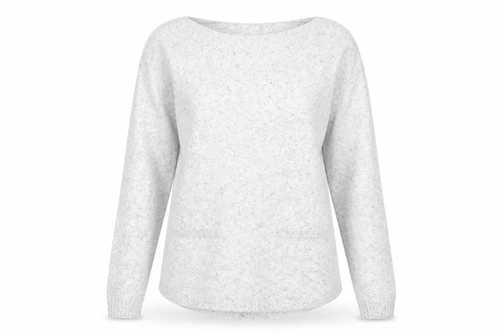 Front view of Next women’s grey henley sweatshirt, size UK 8