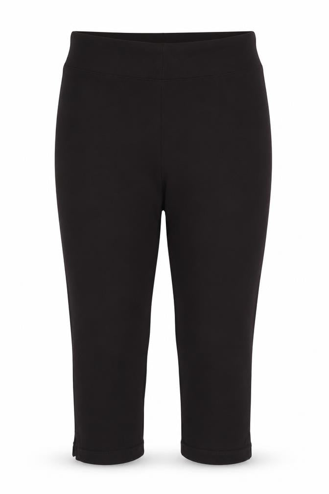 Front view of Ice Cube women’s brown cropped leggings, size L, 19-inch leg