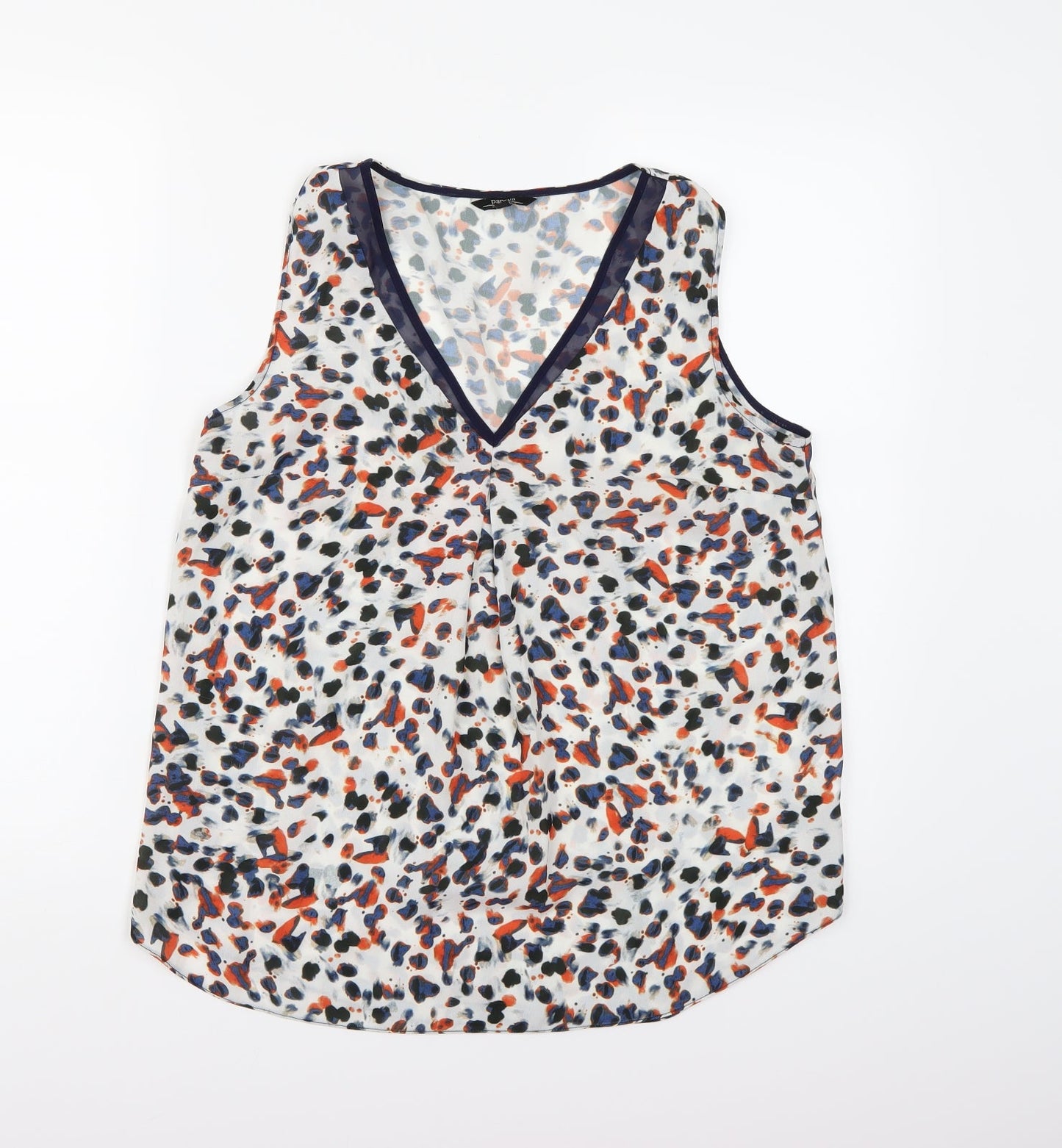 Papaya Womens White Animal Print Chiffon Camisole Tank Size 8