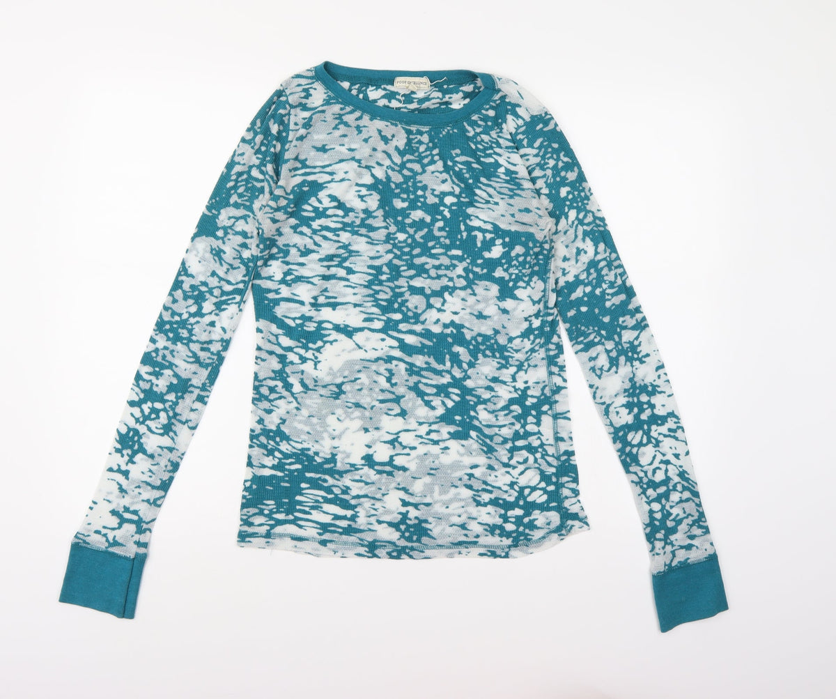 Poof Excellence Womens Blue  Knit Pullover Jumper Size L