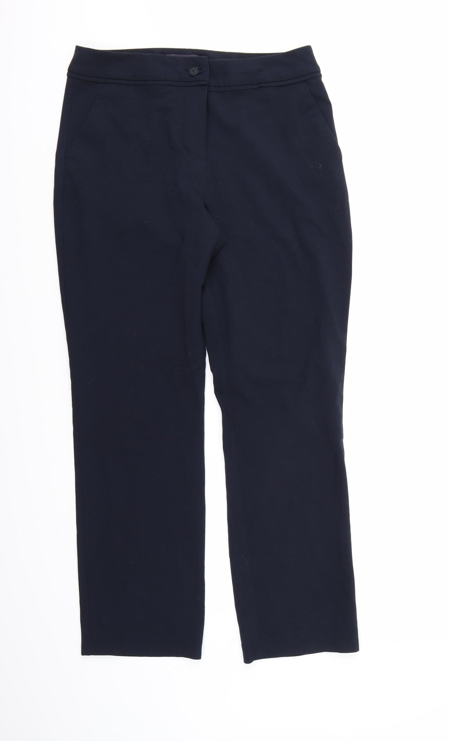 Marks and Spencer Womens Blue  Rayon Dress Pants Trousers Size 10 L28 in