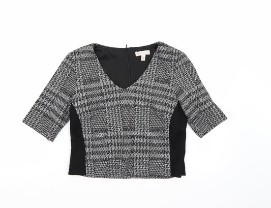 Eliane Rose Womens Black Check  Basic Blouse Size S