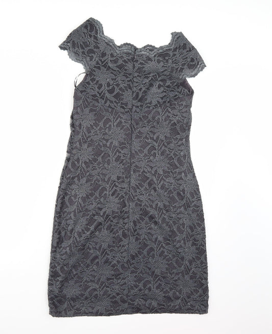 Nightway Womens Grey  Lace Bodycon  Size 10