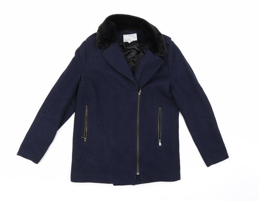 H&M Womens Blue   Pea Coat Coat Size 8