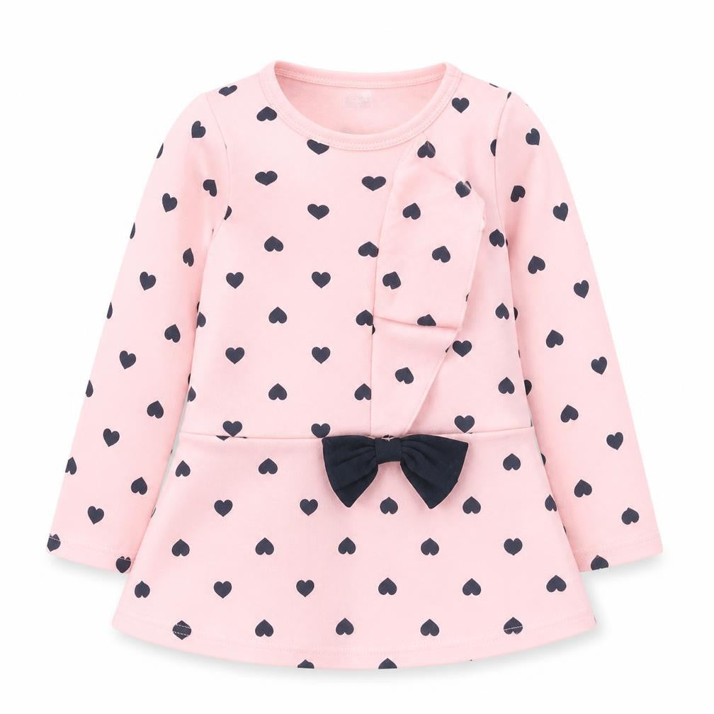 Front view of You're Beautiful girls’ pink polka dot basic blouse, size 2-3, years
