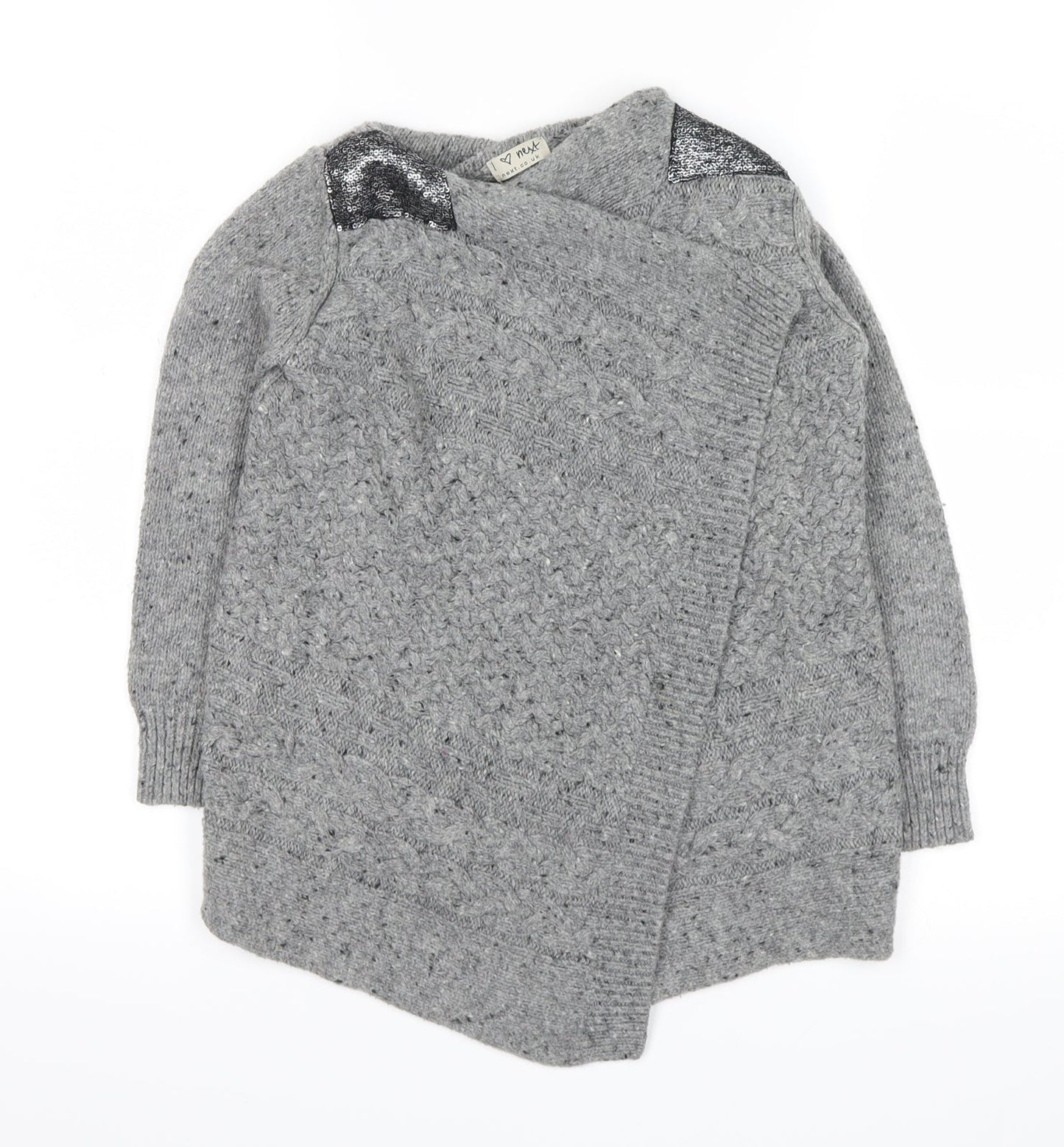 NEXT Girls Grey   Cardigan Jumper Size 5-6 Years