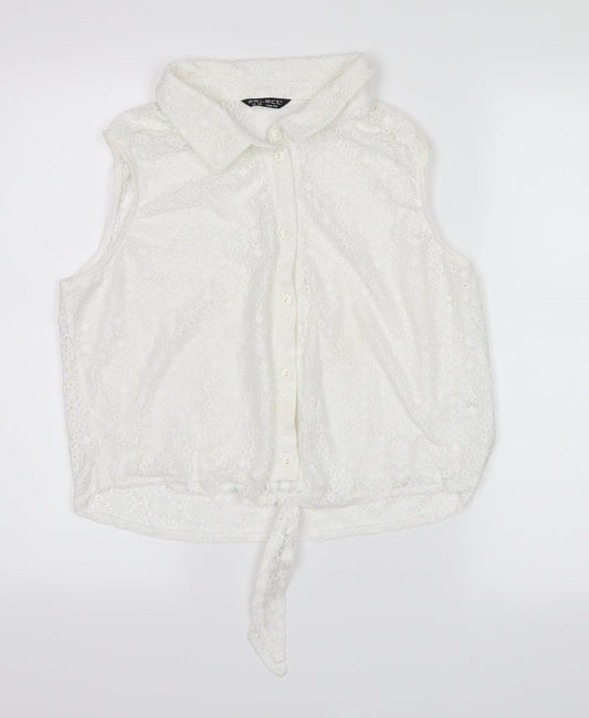 Select Womens White   Basic Tank Size 16