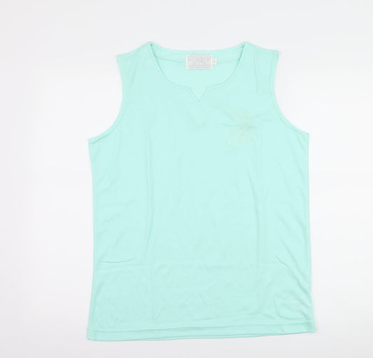 nuggets Womens Green Paisley  Basic Tank Size M