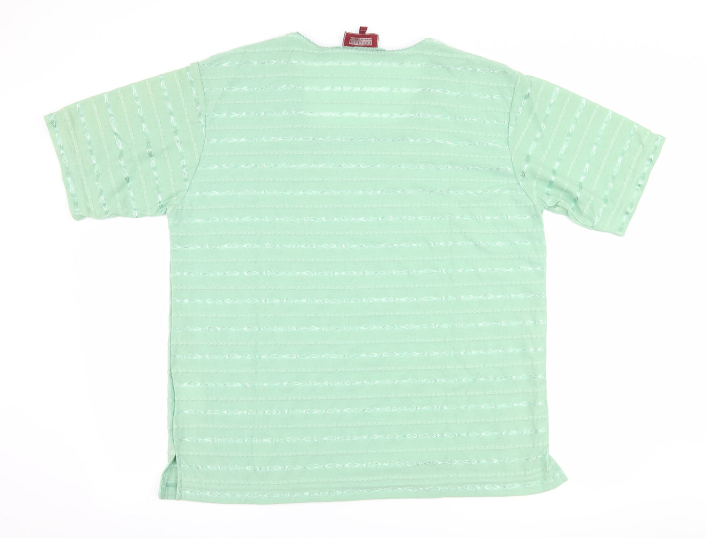 Icecube Womens Green Striped  Basic T-Shirt Size XL