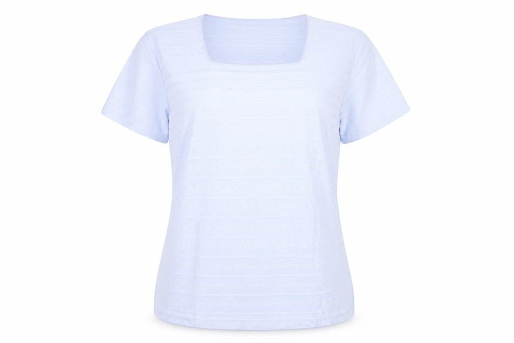 Front view of Icecube women’s purple striped basic t-shirt, size L