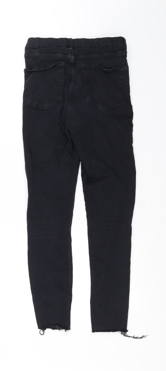 Topshop Womens Black   Straight Jeans Size 8 L28 in