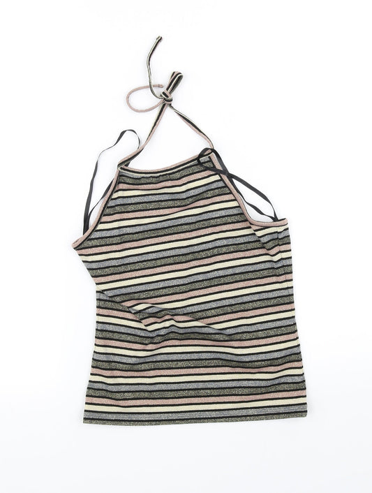 Topshop Womens Pink Striped  Basic T-Shirt Size 12