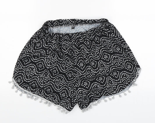Preworn Womens Black Polka Dot  Sweat Shorts Size M