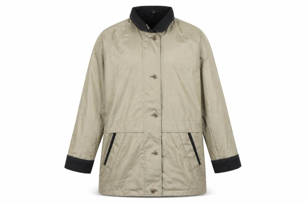 Front view of Telemac men’s green jacket coat, size S